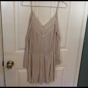 Cream and white crotchet romper