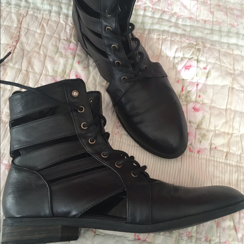 Black above the ankle boots