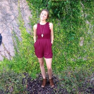 Burgundy boutique brand romper
