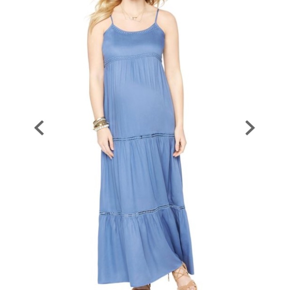New Still in Bag Blue Lace Maternity Maxi Dress