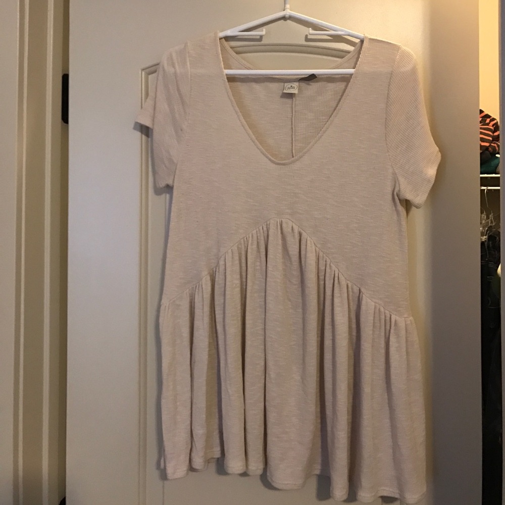Cream short sleeved baby doll shirt