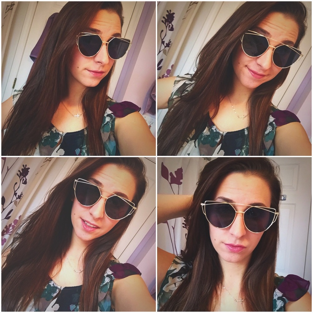 Black/Gold Polarized Cat Eye Sunglasses 🕶 - Picture 6 of 7