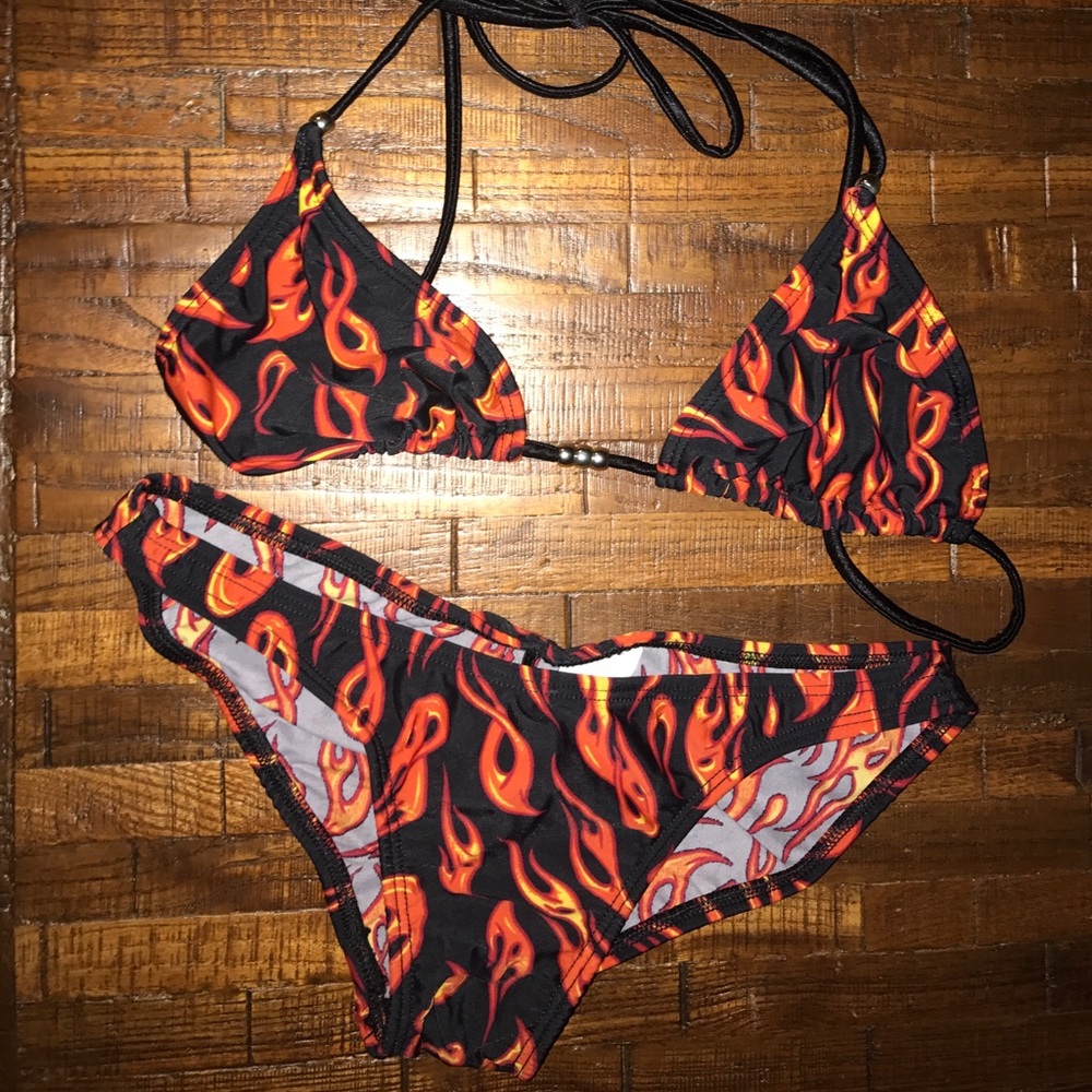 Flame Scrunch Butt Bikini
