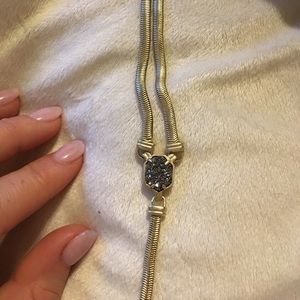 Starla gold necklace in Platinum Drusy