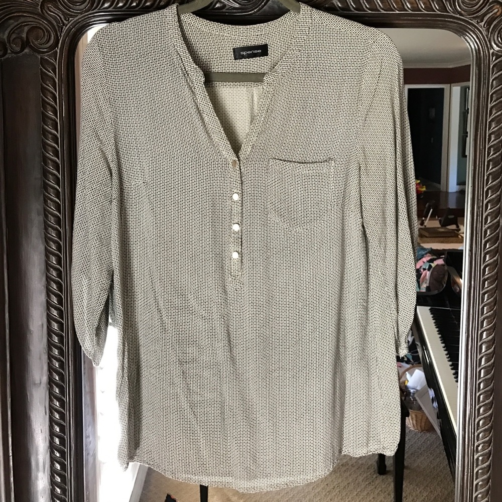 Black and cream blouse