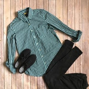 Aeropostale Gingham Button Down Top Medium