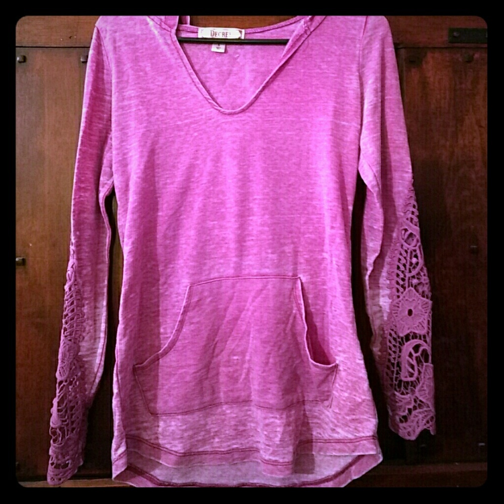 Lavender Hooded Lacey Long Sleeve