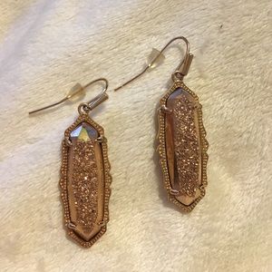 Franny earrings in rose gold Drusy