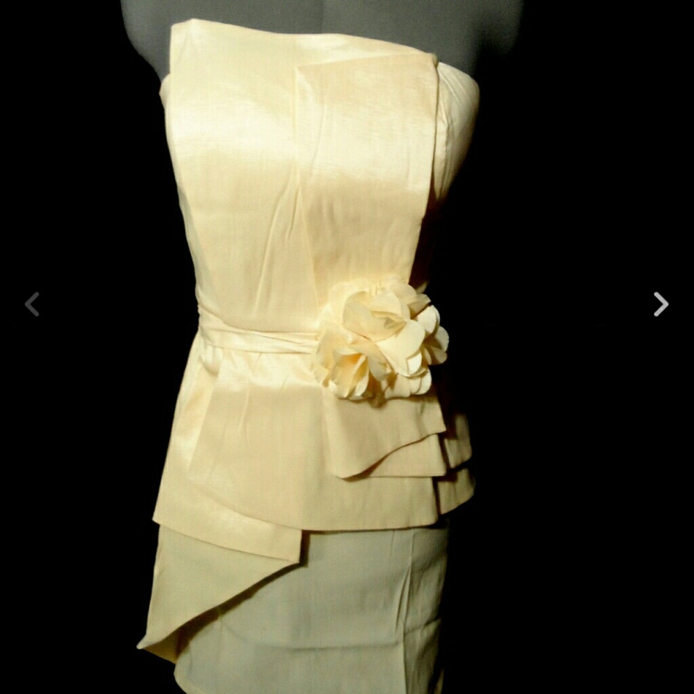 DAISY Formal Dress Peach pleated Rosette Medium