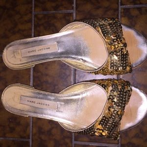 Marc Jacobs Gold Sequin Sandals