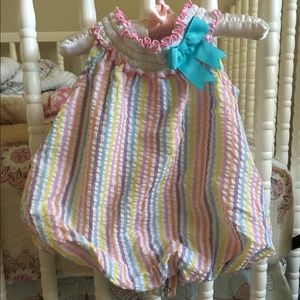 Striped baby girl romper Easter outfit