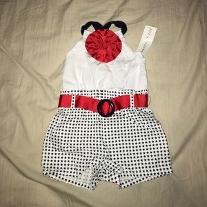 NWT One Piece Romper in Red, White and Blue