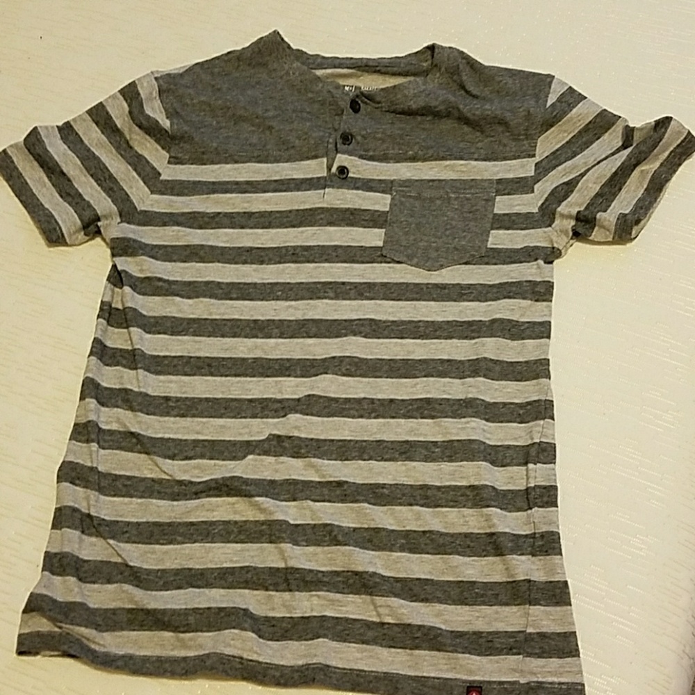 Striped grey polo shirt
