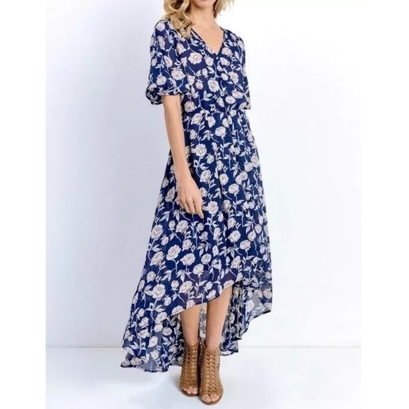 Southern Girl Fashion Dresses & Skirts - FLORAL MAXI Printed Bohemian Swingy Hi Low V Gown