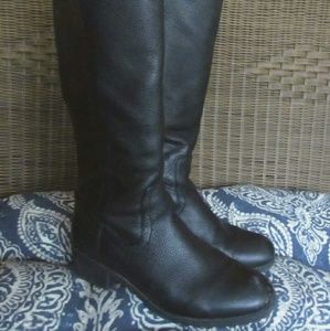 G.H. Bass Nellie Black Leather Tall Riding Boots