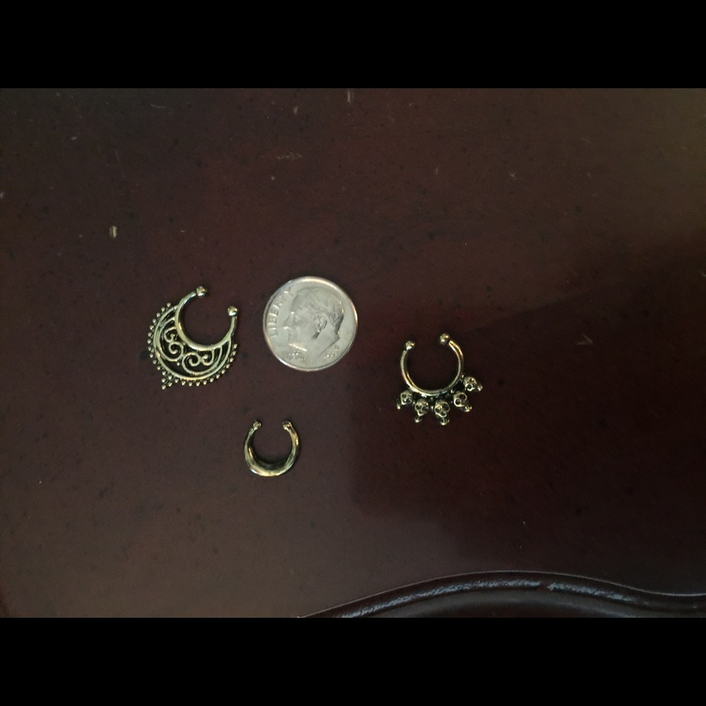 Bohemian boho style faux septum piercings bundle