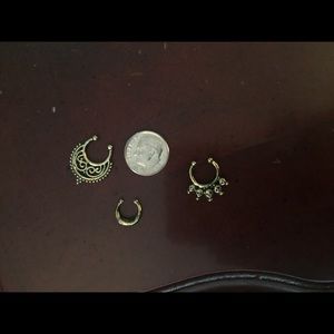 Bohemian boho style faux septum piercings bundle
