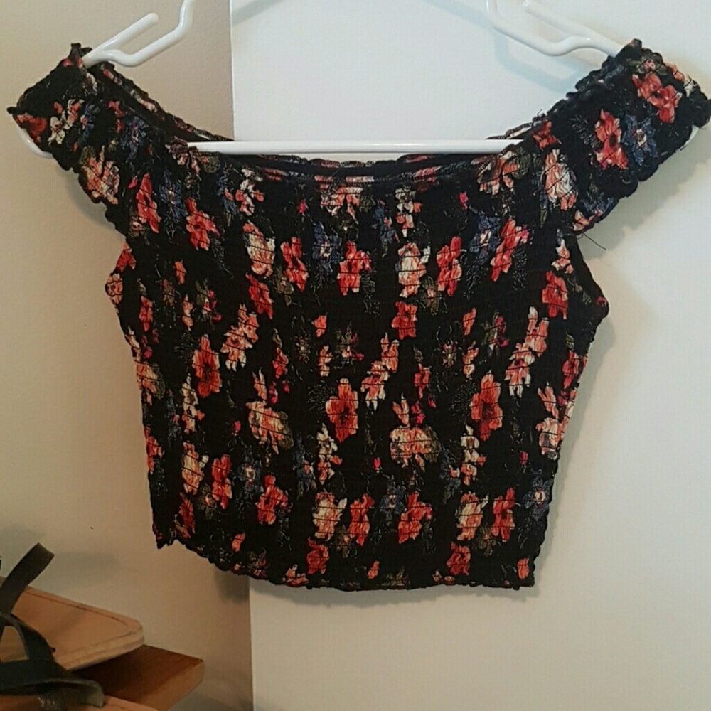 NWOT boho smock crop top