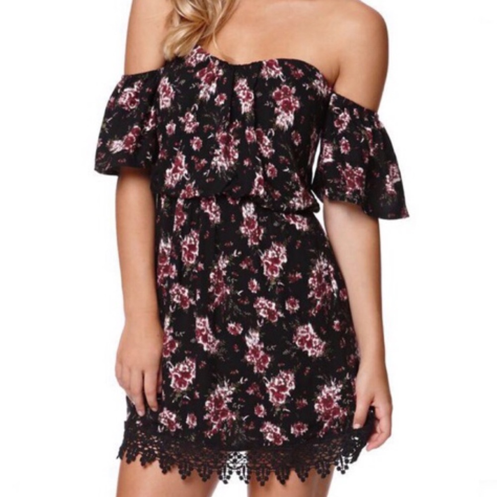 {LA HEARTS} PacSun Floral Off Shoulder Dress - Picture 1 of 1