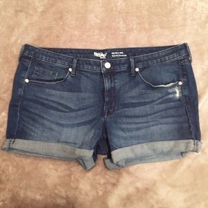 Mossimo Mid Tone Blue Cuffed Shorts