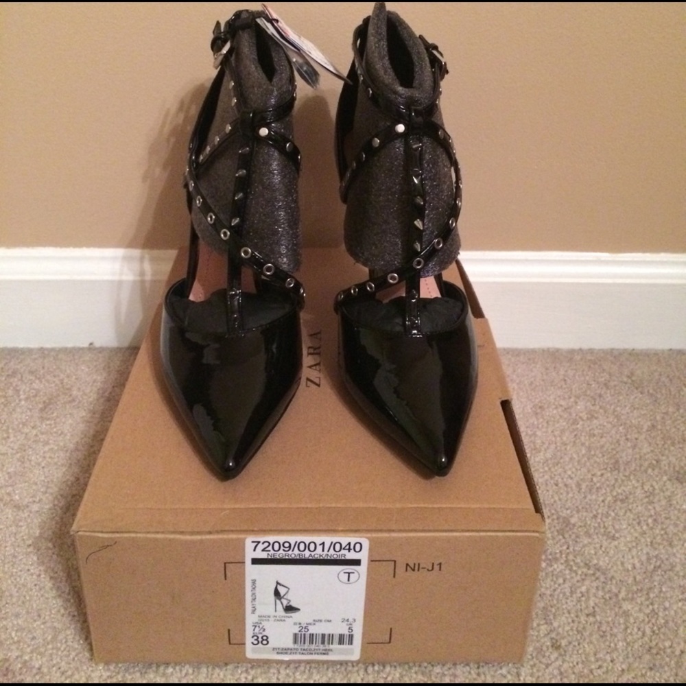 Zara black spike heels, shoes