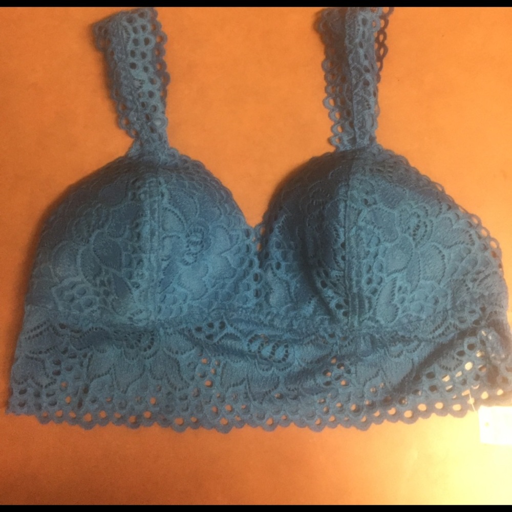 Aerie Large Padded Boho Bralette Blue