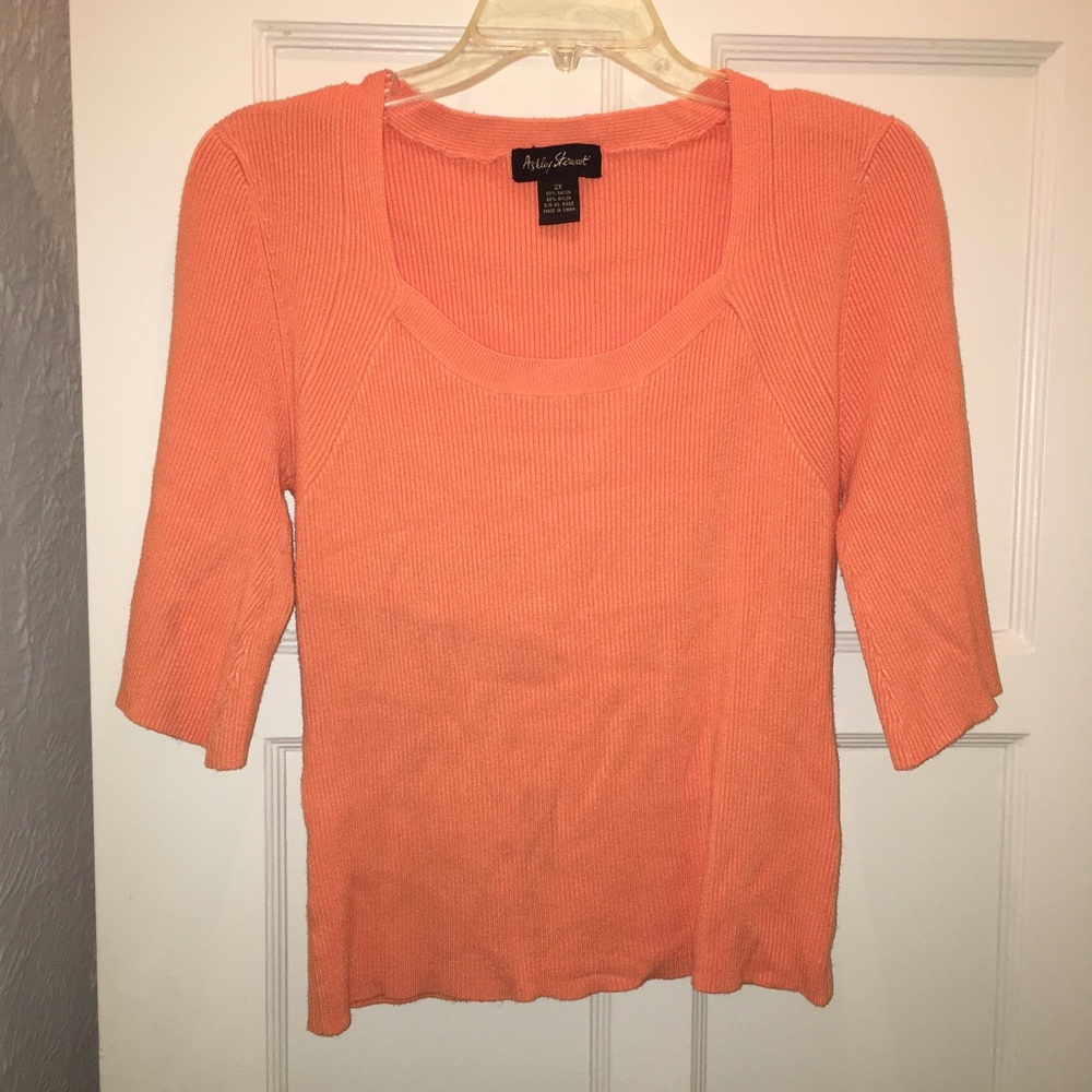 Orange Ashley Stewart Crop Top 2X Plus Size