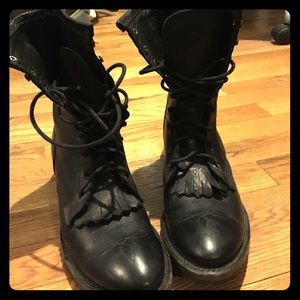 Lace up boots with western detail