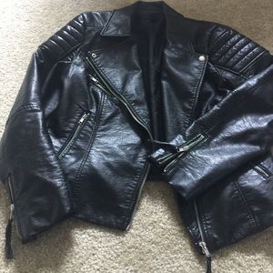 H&M faux leather jacket size 14 like new