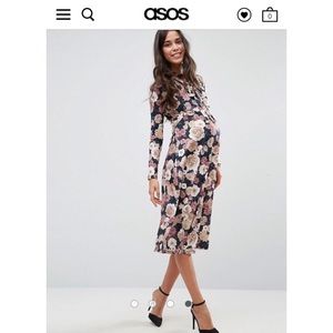 Bluebelle Maternity Pussybow Midi Dress