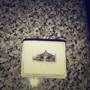 Wedding band & Engagement Ring with crosses