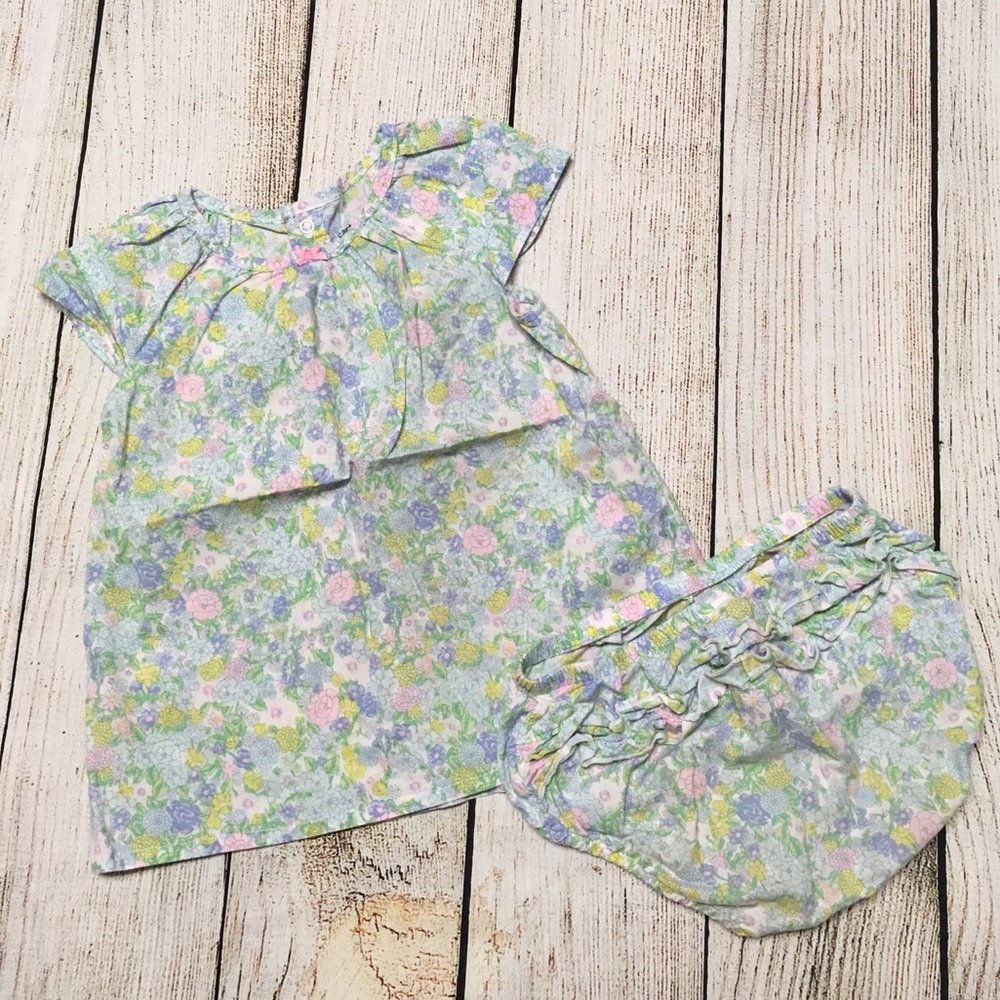 Carters floral dress with rufflebutt diaper cover