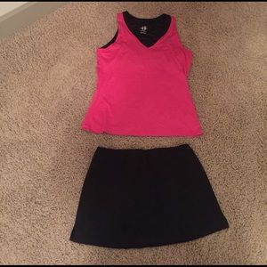 Pink and Black Tennis Outfit