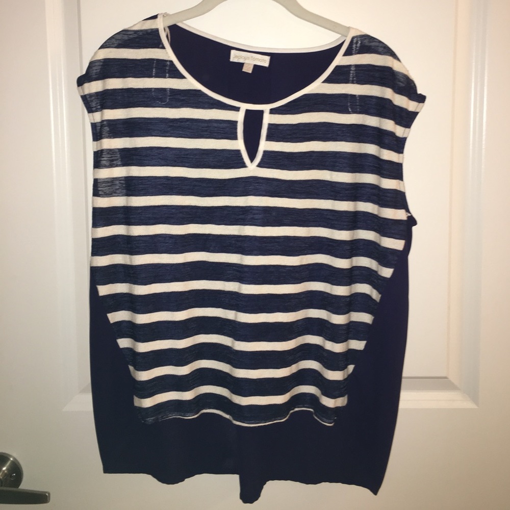 Jealous tomato blue and white striped shirt