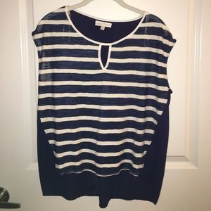 Jealous tomato blue and white striped shirt