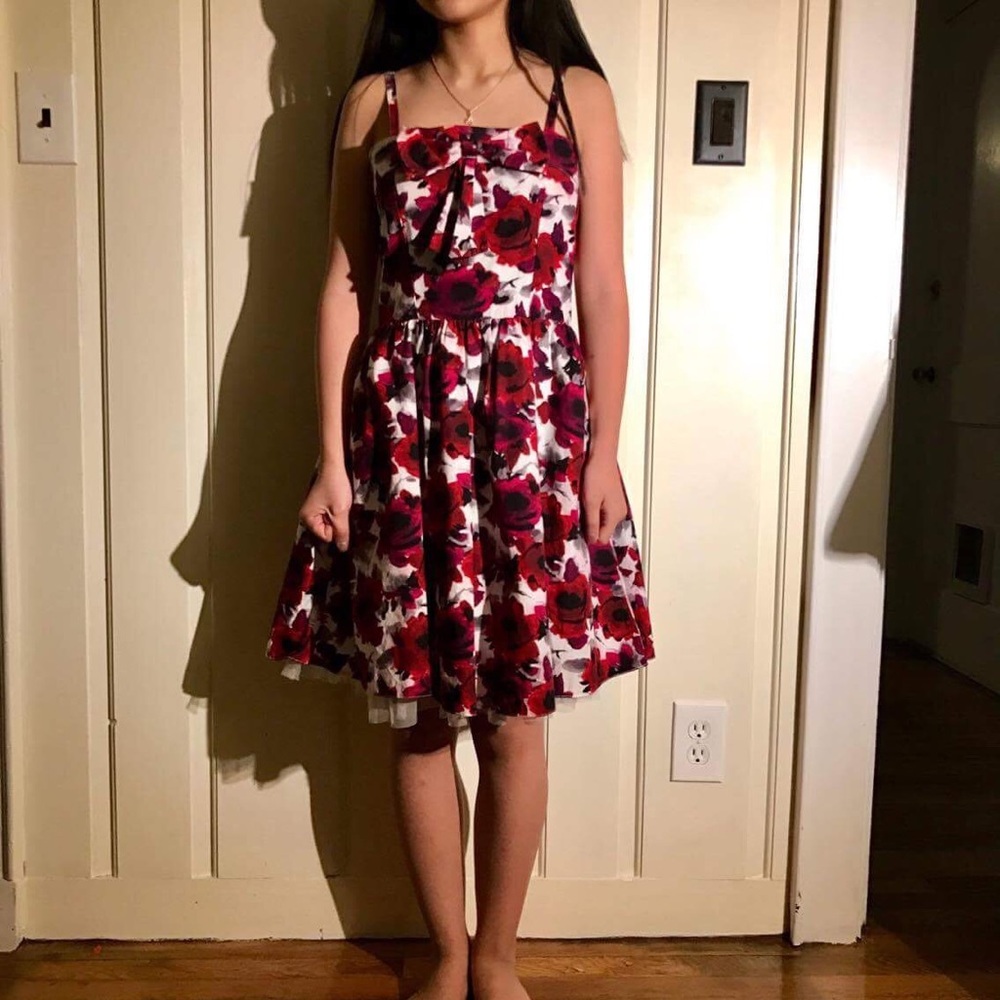 Rose print dress