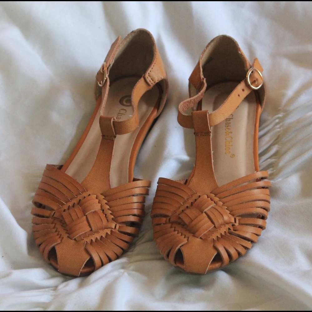 Chase & Chloe Lena T-Strap Huarache Sandal