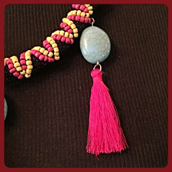🎉HP🎉Festival Tassel & Stones Artisan Necklace💐 - Picture 4 of 6
