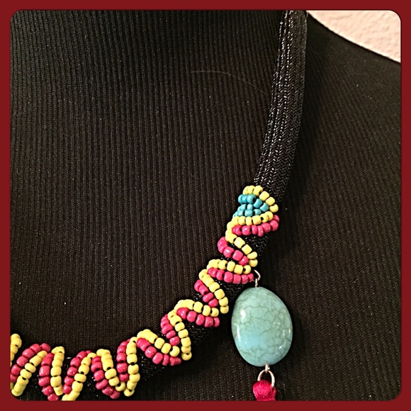 🎉HP🎉Festival Tassel & Stones Artisan Necklace💐 - Picture 5 of 6