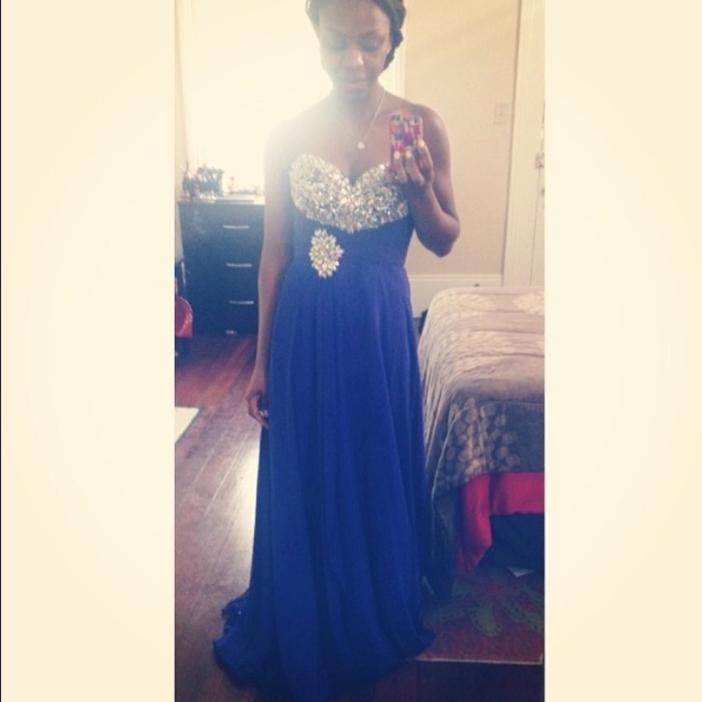 Blue prom gown