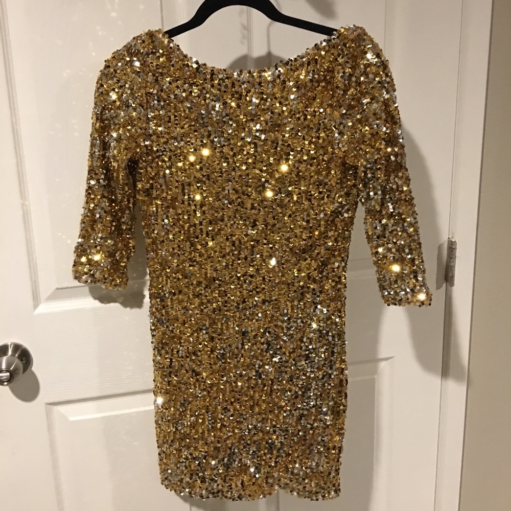 NWT Sequin Gold Dress