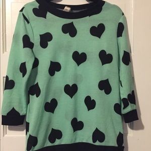 Mint green with hearts blouse