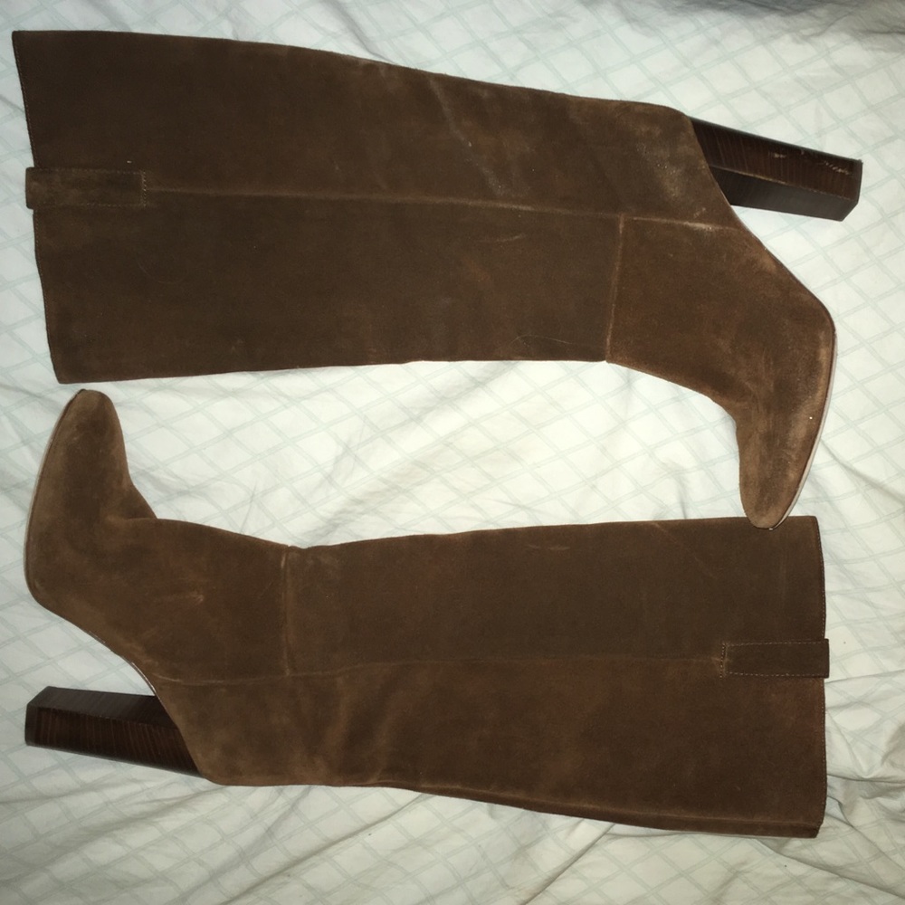 J.Crew Chestnut Suede Knee High Heel Boots