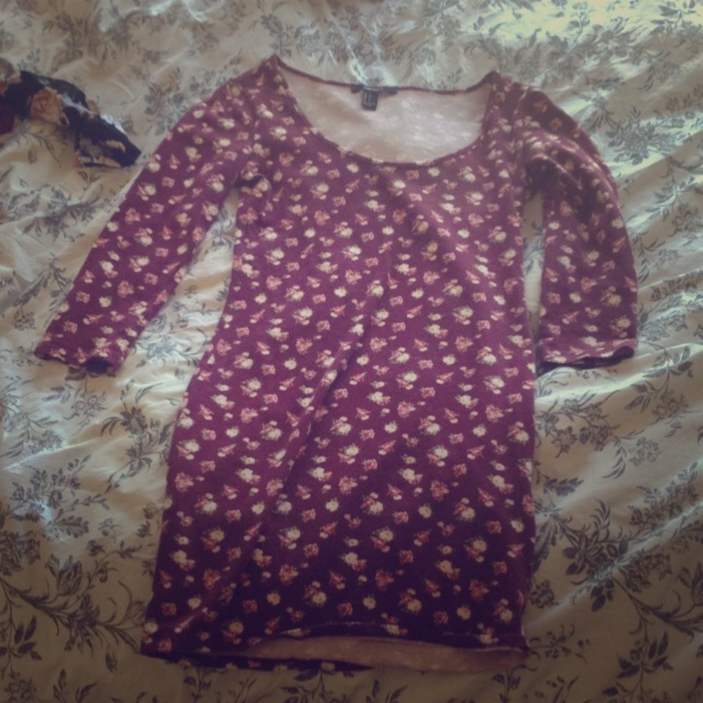 Forever 21 floral t shirt dress