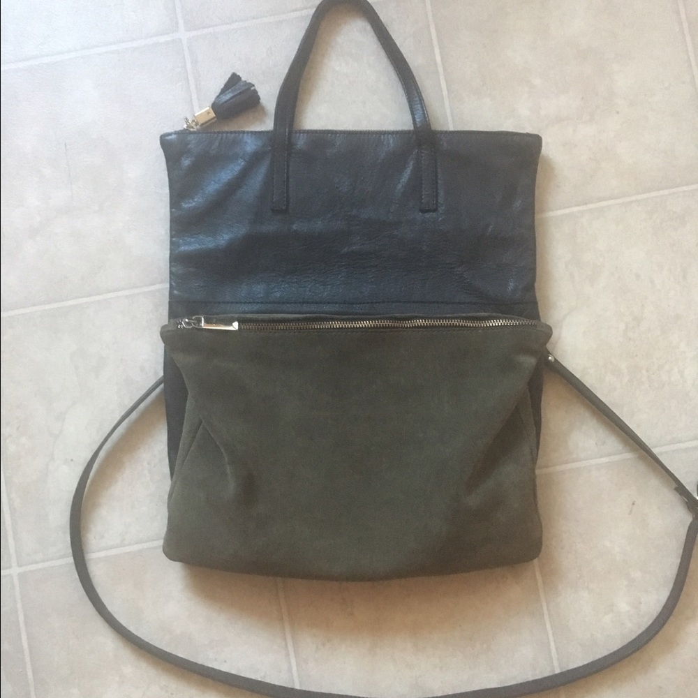 Leather suede European handbag