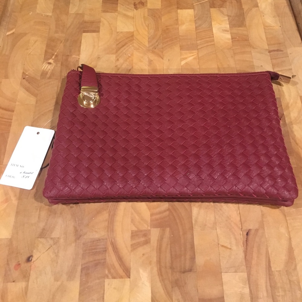 à bientôt burgundy clutch