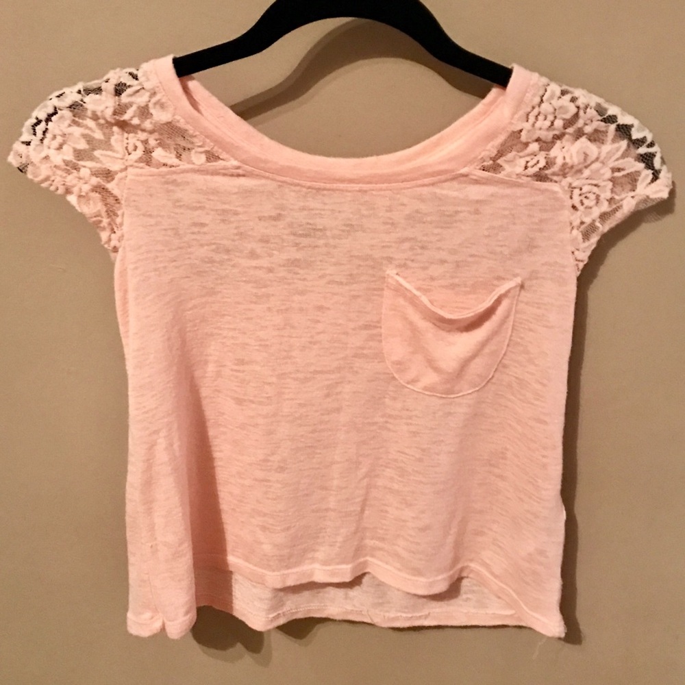 Abercrombie Kids Pink Lace Shirt, Girls Medium
