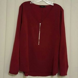 Red Zipper Shirt