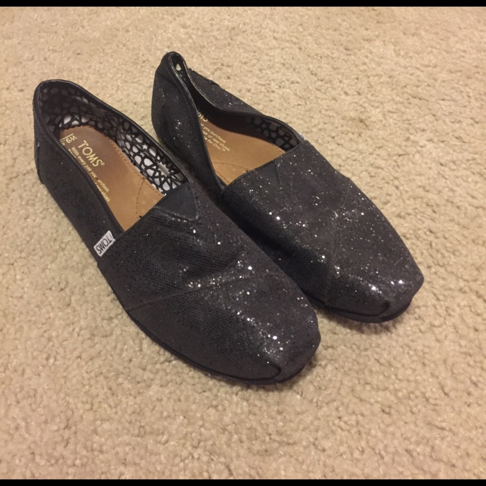 Black Sparkly Toms