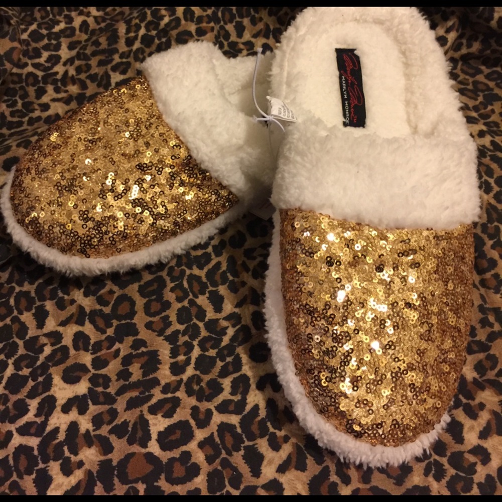 ❌❤️SOLD❤️❌Gold sequin slippers Marilyn Monroe  New